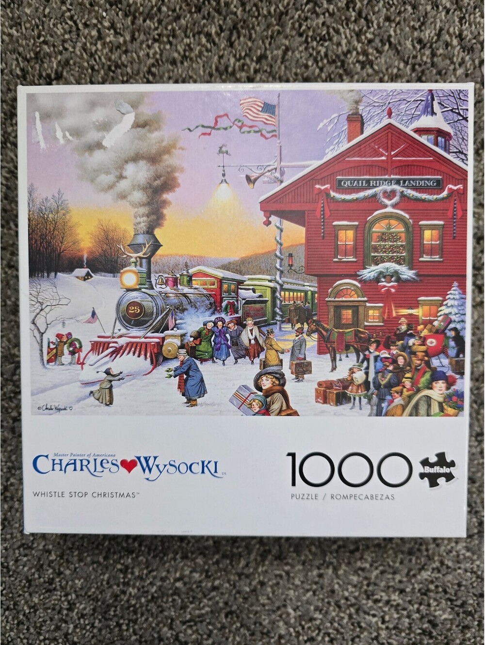 Charles Wysocki Whistle Stop Christmas 1000-Piece Jigsaw Puzzle